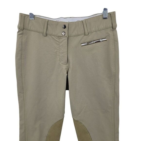 Goode Rider Womens Tan Breeches Knee Patch Equestrian Riding Pants Sz 30R - Picture 5 of 14